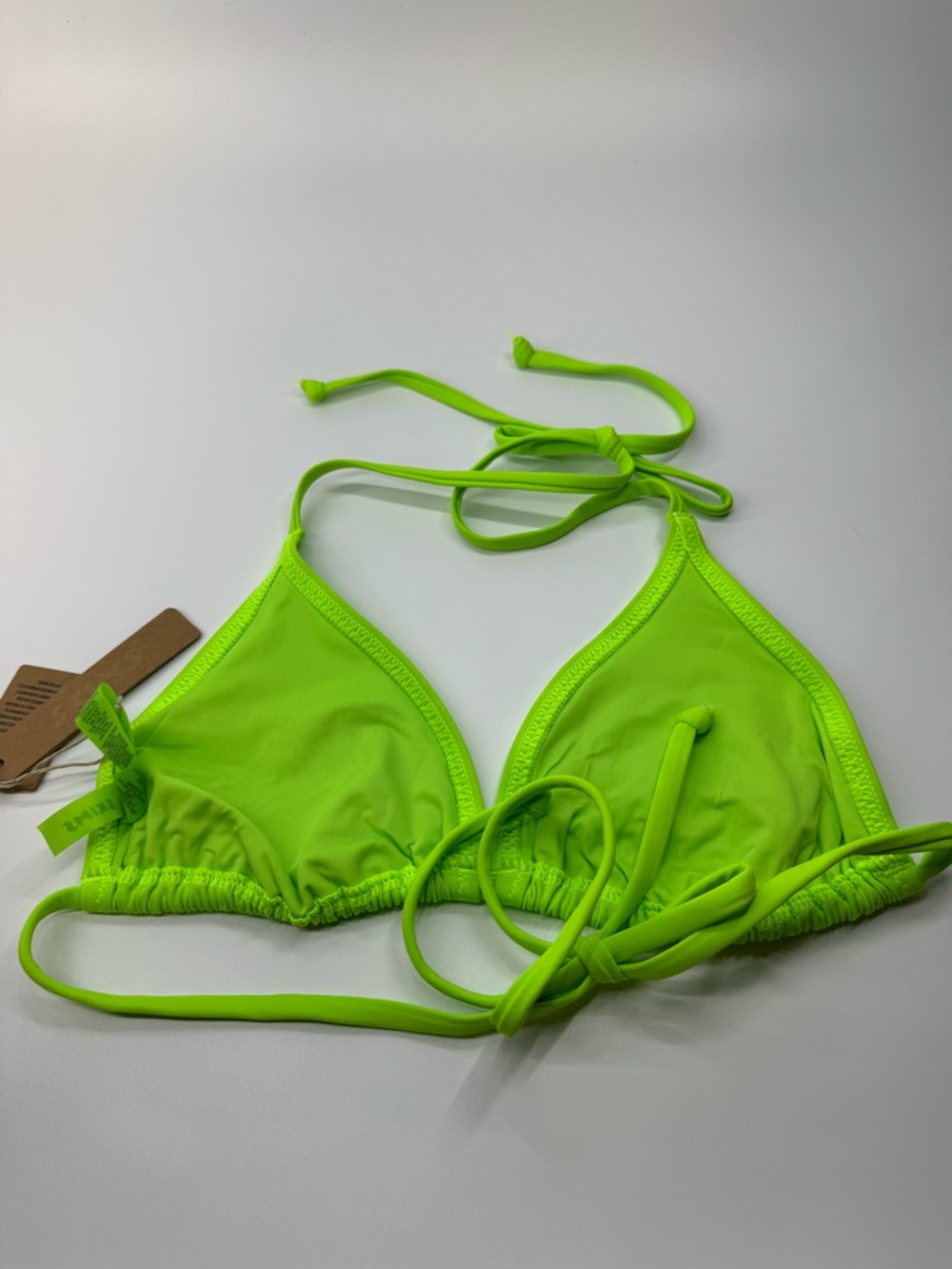 Skims Recycled Swim Triangle Top NWT Neon Green Large - Picture 4 of 8